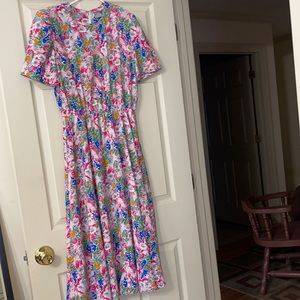 Vintage Flower Print Dress